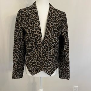 Smythe Leopard Print Crop Blazer - Size 4
